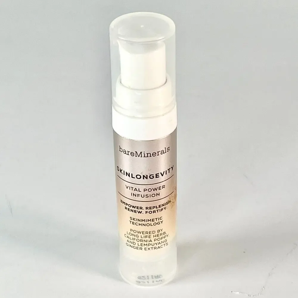 BareMinerals SkinLongevity Vital Power Infusion Serum Travel .25 fl oz 7.5ml New